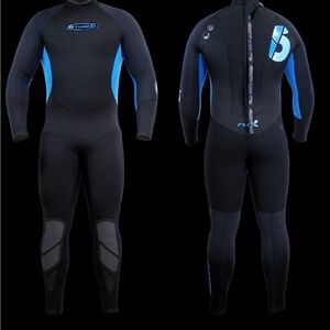 O'Three Men's Black and Blue Semi Dry Dive/ Snorkeling Suit